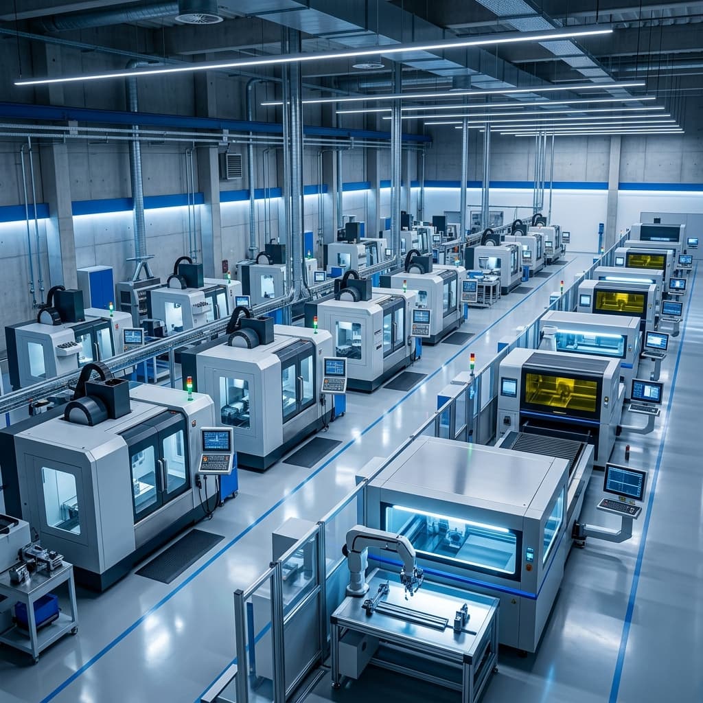 Precision CNC machining and laser cutting workshop for medical devices